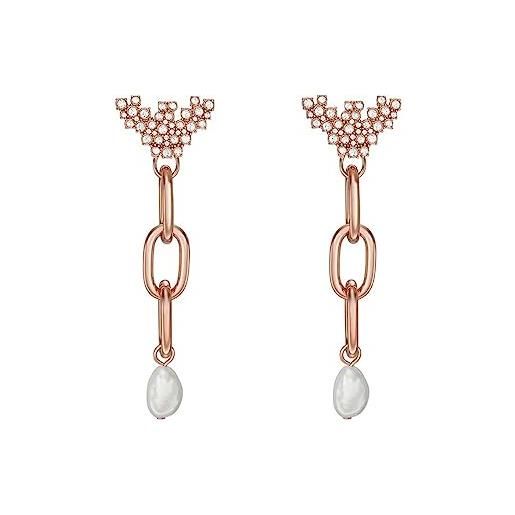 Emporio Armani orecchini da donna alla moda, lunghezza: 60mm, larghezza: 18mm orecchini in acciaio inossidabile oro rosa, egs2964221