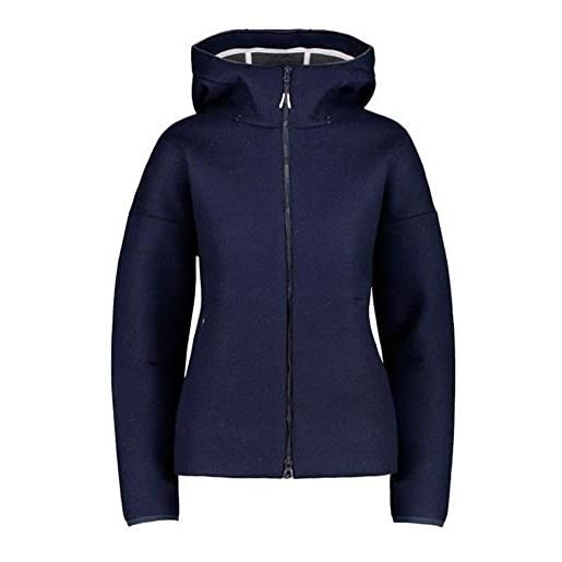 CMP bonded wooltech jacket hooded, woman, b. Blue-fumo mel. , 50