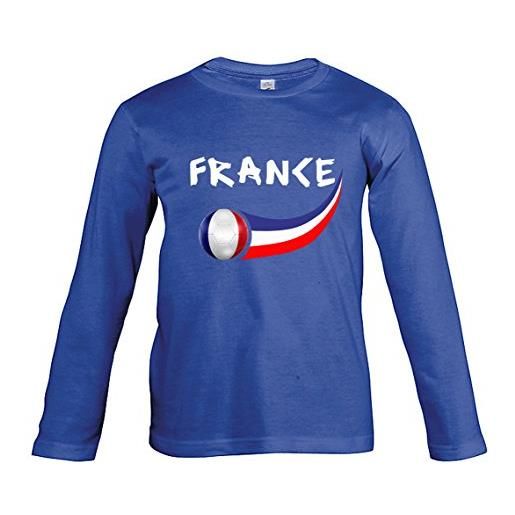 Supportershop - maglietta francia royal l/s bambino calcio, t-shirt france royal l/s enfant, blu, fr: 12 anni (taglia del produttore: 12 anni)