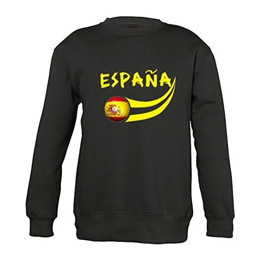 Supportershop felpa bambino nero spagna calcio, sweat enfant noir espagne, nero, fr: 8 anni (taglia del produttore: 8 anni)