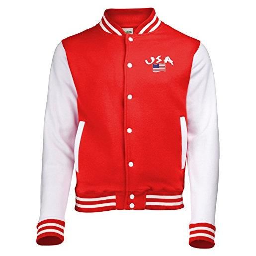Supportershop usa giacca college bicolore bambino, bambini, 5060570687020, blu, fr: l (taille fabricant: 9-11 ans)