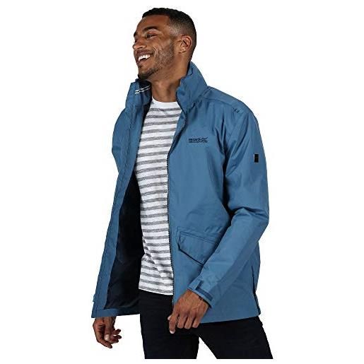 Regatta hartigan' giacca impermeabile leggera con cappuccio foderata, jackets waterproof shell uomo, stellar, l