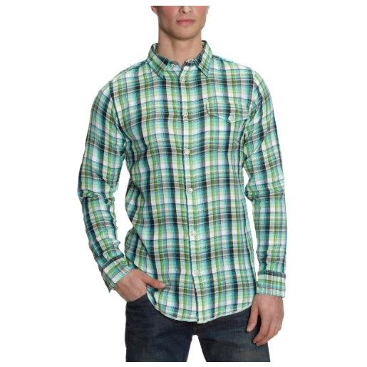 Globe - camicia da uomo gordon, verde (rosso/blu/beige), s