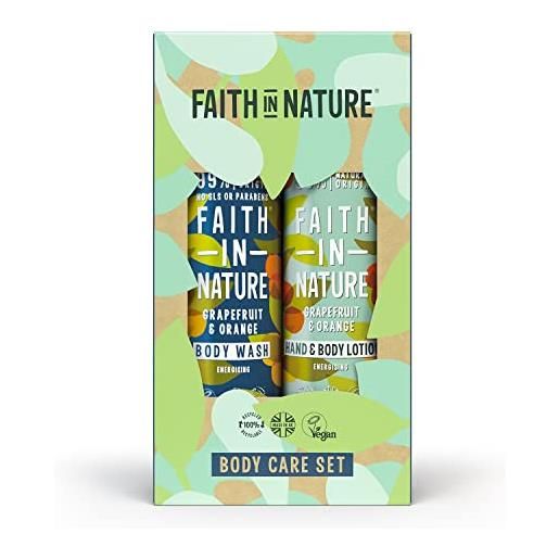 Faith In Nature set regalo naturale al pompelmo & arancia, vegano e non testato su animali, senza sls e parabeni, 2 x 400ml