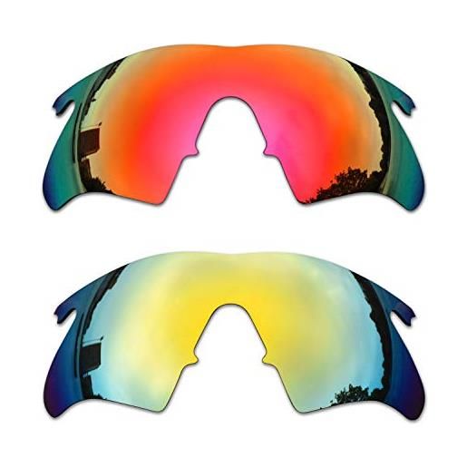 SOODASE per oakley m frame heater occhiali da sole rosso/oro 2 coppie lenti di ricambio polarizzate
