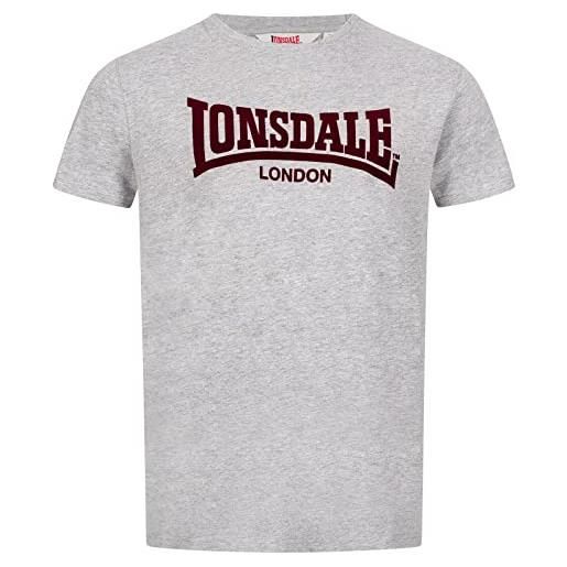 Lonsdale maglietta da uomo ll008 one tone, marl grey/oxblood, l