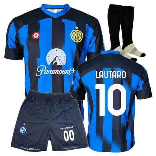 BrolloGroup completo calcio inter maglietta e pantalone maglia e pantaloncino personalizzabili con nome e numero compreso tifosi nero azzurri ps 40512