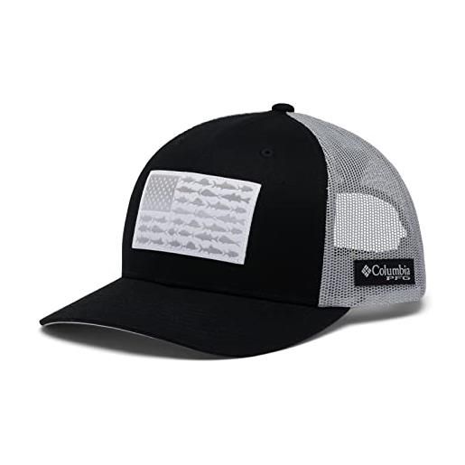 Columbia pfg logo mesh ball cap - alto cappello, cool grey heather/black, s/m unisex-adulto