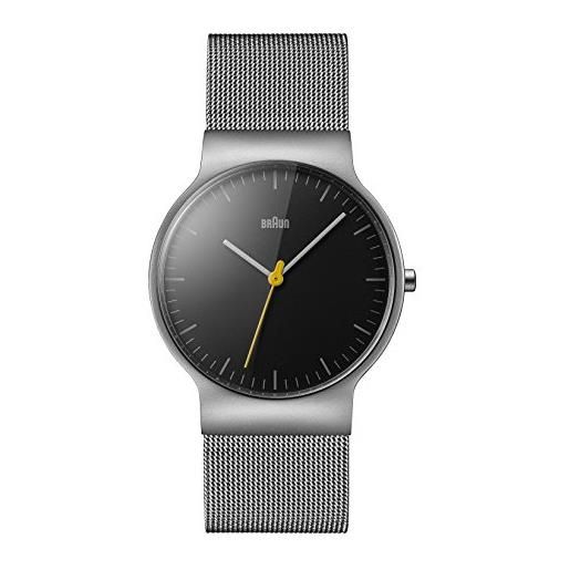 Braun bn0211bkslmhg orologio da uomo con display analogico e braccialetto in acciaio inox, nero/argento