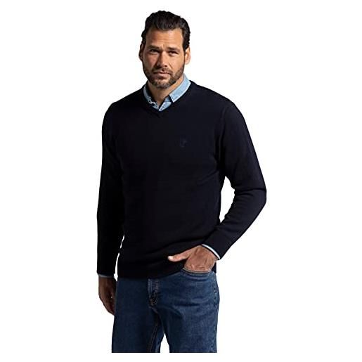 JP 1880 maglione con scollo a v, blu oltremare scuro, 4xl tall uomo