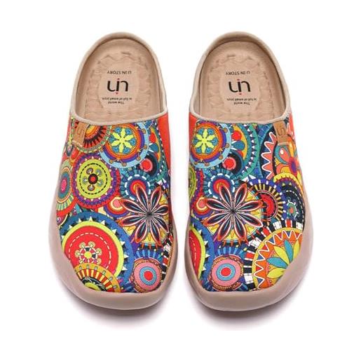 UIN ciabatte estive donna blossom slipper scarpe espadrillas colorate casual slip on mocassini arte dipinte colorate basse sneakers tela da passeggio 40