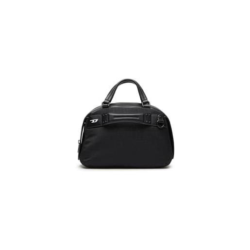 Diesel monogram nylon mono top handle x handbag, borsa donna, nero