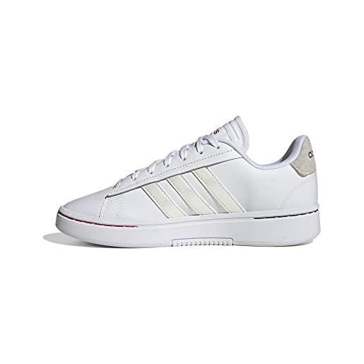 Adidas grand court alpha, sneaker donna, ftwr white/core black/silver violet, 43 1/3 eu