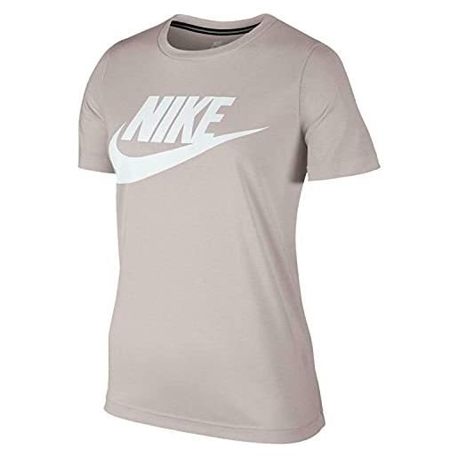 Nike w nsw essntl hbr, top a manica corta donna, rosa chiaro/bianco, l