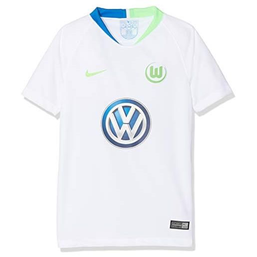 Nike vfl wolfsburg breathe stadium away, t-shirt bambini, white/green strike, l