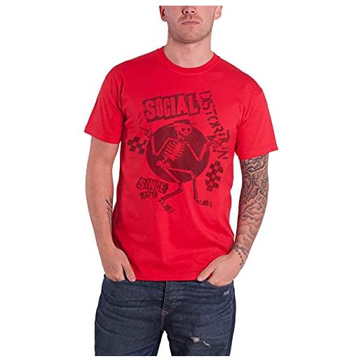 Rockoff Trade rock off social distortion unisex t-shirt: speakeasy checkerboard (small) - small - red - unisex