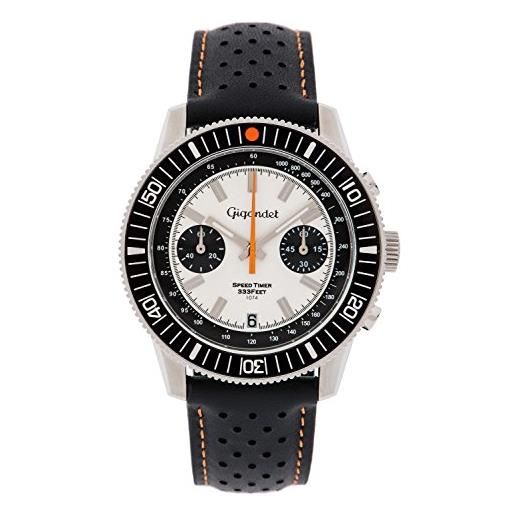 Gigandet speed timer orologio uomo cronografo analogico quartz bianco nero g7-006