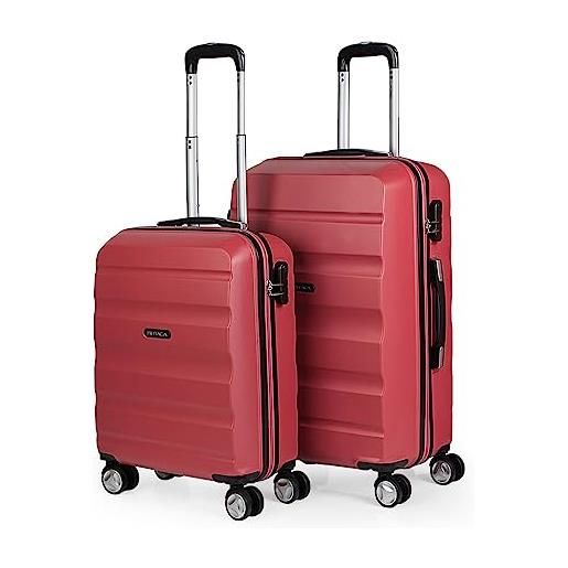 ITACA - set valigie - set valigie rigide offerte. Valigia grande rigida, valigia media rigida e bagaglio a mano. Set di valigie con lucchetto combinazione tsa t71615, corallo