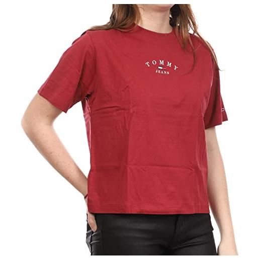 Tommy Hilfiger t-shirt crop top rouge femme classic essential maglietta, rosso, m donna