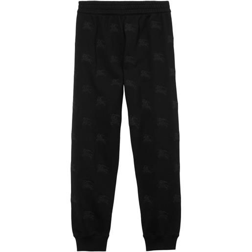 Burberry pantaloni sportivi con ricamo - nero