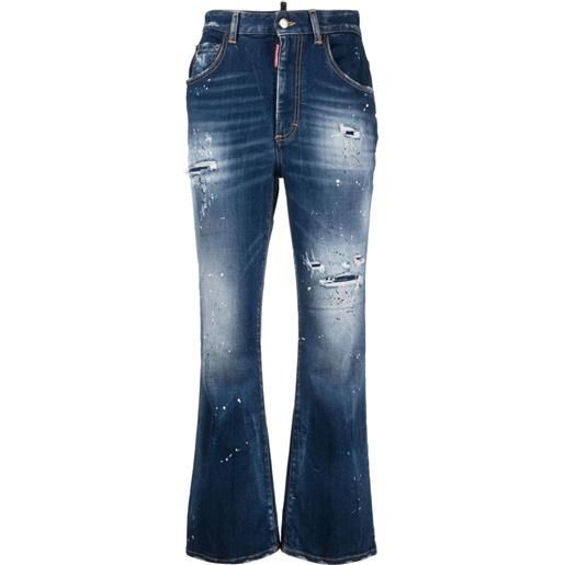 Dsquared2 jeans svasati effetto vissuto - blu