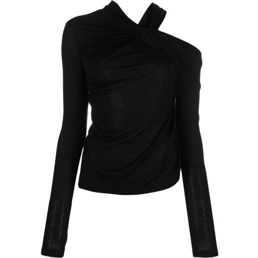 Helmut Lang blusa con spalle scoperte - nero