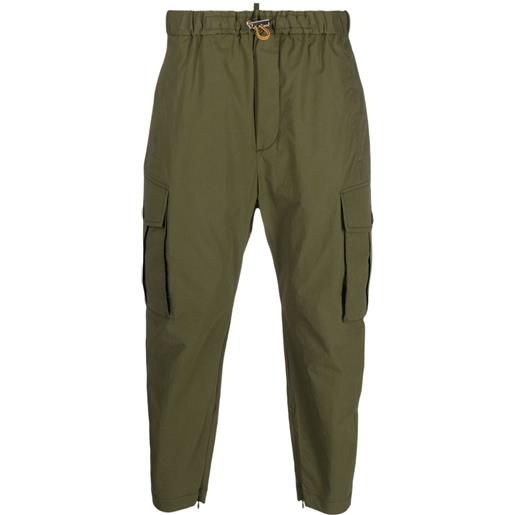 Dsquared2 pantaloni affusolati con coulisse - verde