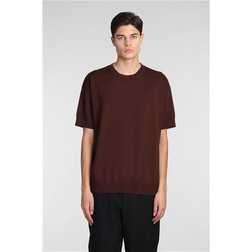 Jil Sander t-shirt in lana bordeaux