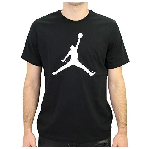 Nike m j jumpman ss crew t-shirt, uomo, black/white, s