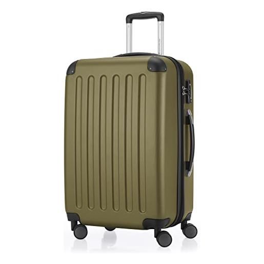 Hauptstadtkoffer - spree - valigia rigida, trolley espandibile, bagaglio con 4 ruote doppie, tsa, 65 cm, 74 litri, avocado