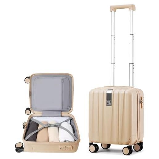 Hanke carry on bagaglio leggero rigido pc cabina valigia, cuba sabbia, underseat 14-inch