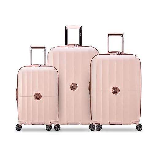 Delsey paris st. Tropez - bagaglio espandibile con ruote girevoli, rosa, 3-piece set (21/24/28), st. Tropez - bagaglio espandibile con ruote girevoli