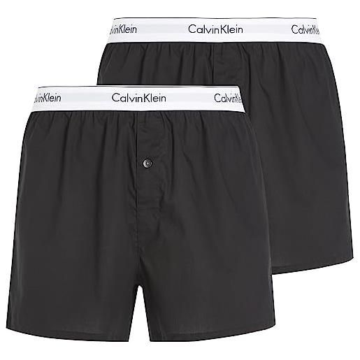 Calvin Klein boxer uomo confezione da 2 intimo, multicolore (black/grey heather), xl
