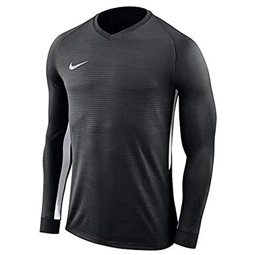 Nike tiempo premier ls, t-shirt a manica lunga uomo, black (white), m
