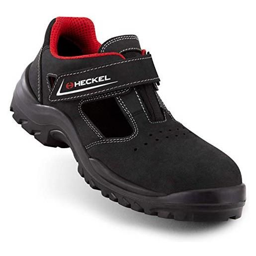 Heckel focus 2.0, scarpe da lavoro unisex-adulto, nero/rosso, 48 eu