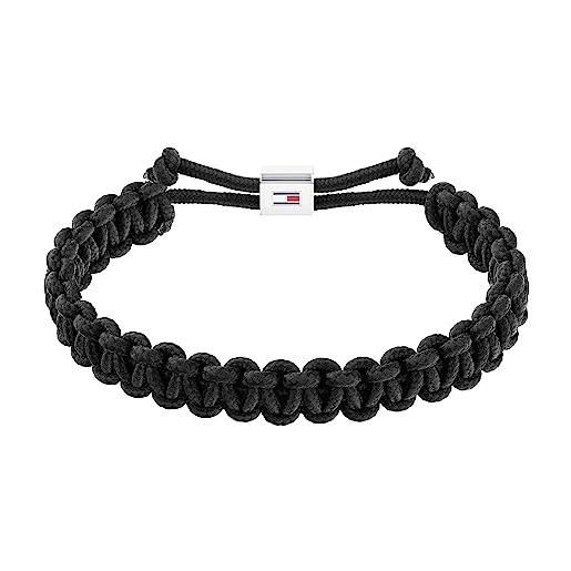 Tommy Hilfiger jewelry braccialetto in corda da uomo in nylon nero - 2790496
