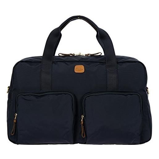 Bric's borsone x-collection, borsa da viaggio leggera e robusta, bagaglio a mano in nylon, tracolla removibile, dimensioni 46x24x22 cm, ocean blue