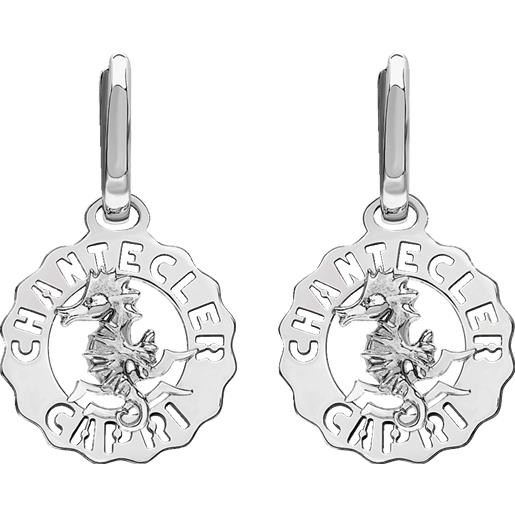 Chantecler / logo / orecchini con cavalluccio marino mini / argento
