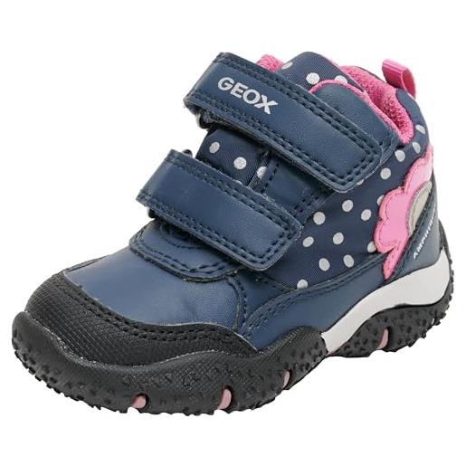 Geox b baltic girl b abx, scarpe da ginnastica bimba 0-24, grey pink, 21 eu