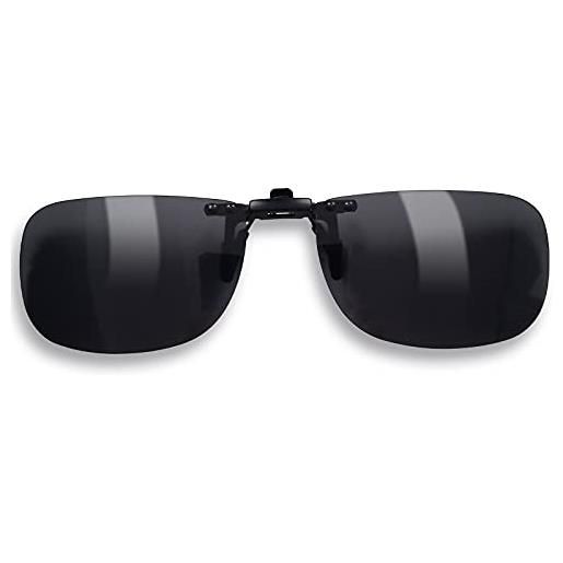 UpaClaire occhiali da sole polarizzati con clip di protezione uv e lenti tac ottiche reali per uomini e donne di taglia media nero