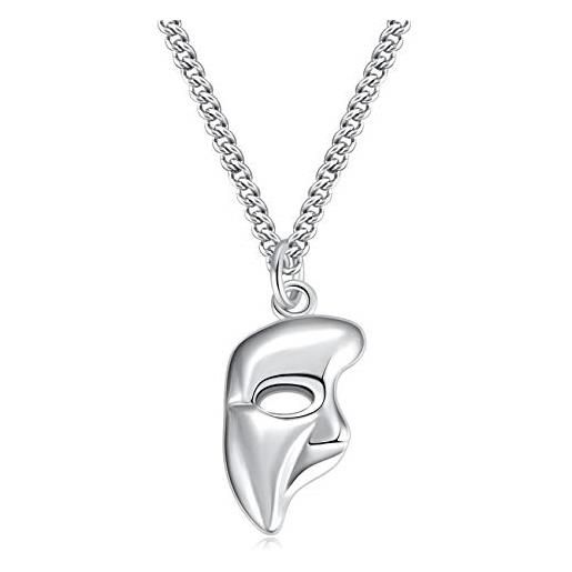 Ukodnus collana con ciondolo a forma di maschera fantasma dell'opera portachiavi broadway merchandise theatre gioielli regali per donne adolescenti e ragazze fan, metallo, non noto