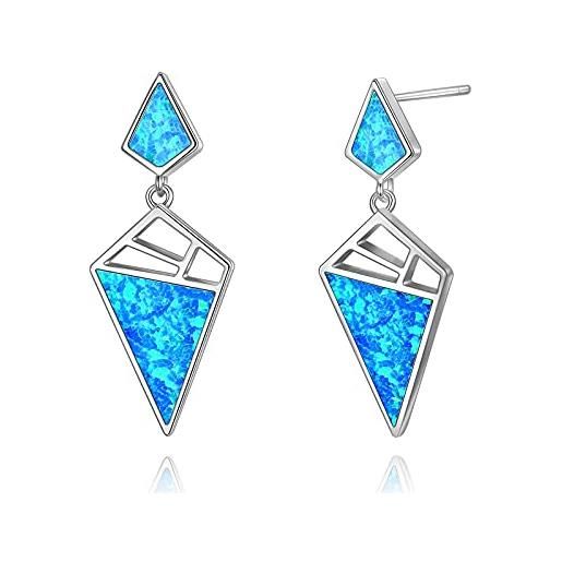 YFN orecchini opale argento sterling geometrico borchie orecchini goccia pendenti orecchino bianco/blu/rosa/abalone regalo per donna ragazze
