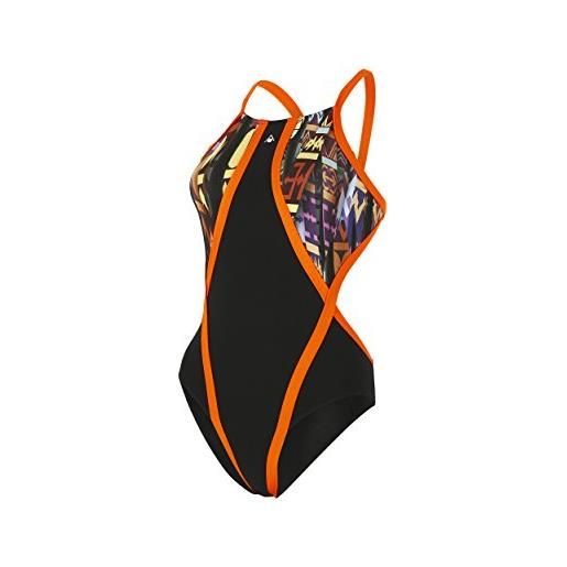 Aqua Sphere - costume da bagno jacana, donna, sw124018144, black/bright orange, 38 -inch