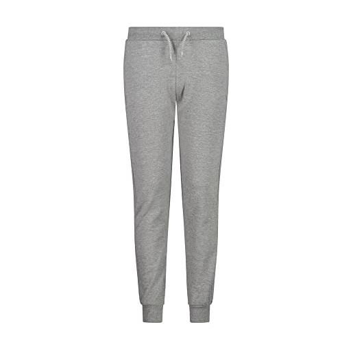 CMP melange stretch long pant with cuff, girl, 104, fumo mel. 