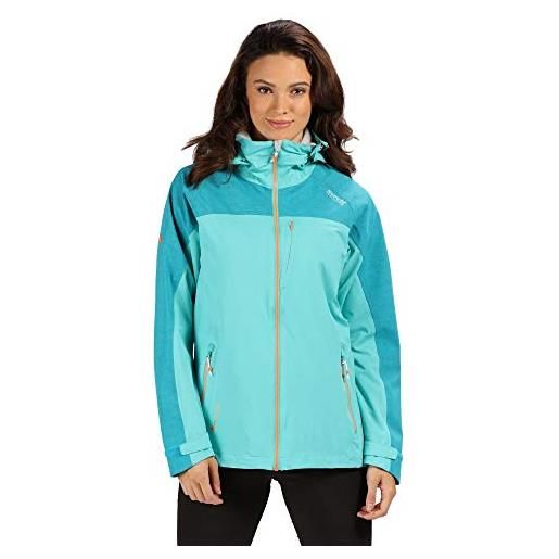 Regatta womens oklahoma iv waterproof and breathable reflective active hiking shell, giacca donna, ceramic/enamel, 14