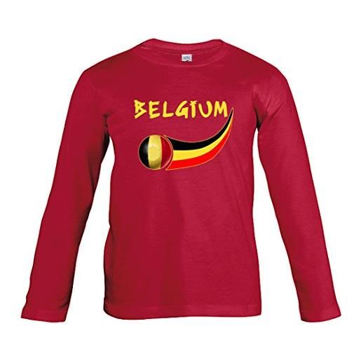 Supportershop - maglietta belgio rosso l/s bambino calcio, t-shirt belgique rouge l/s enfant, rosso, fr: 12 anni (taglia del produttore: 12 anni)