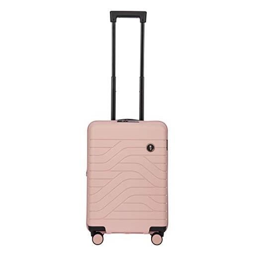 Bric's trolley rigido espandibile collezione ulisse b|y, valigia bagaglio a mano con 4 ruote, resistente e ultraleggera, collegamento usb, lucchetto tsa integrato, dimensioni 37x55x23/27, pearl pink