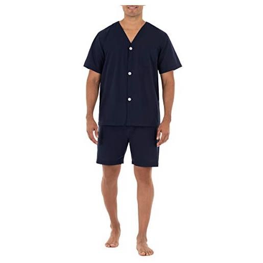 Fruit of the Loom broadcloth-pigiama a maniche corte set, blu navy, m uomo
