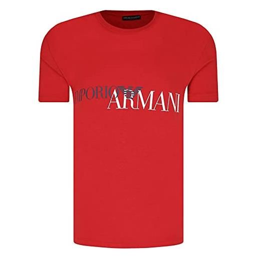 Emporio Armani uomo t-shirt iconic logoband maglietta, grigio (melange grey), m