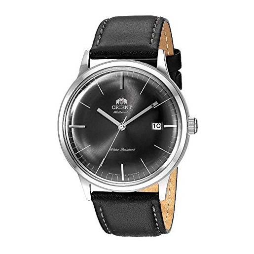 Orient, orologio da uomo, 2° generazione, versione giapponese, orologio automatico in acciaio inox e pelle, 0,91 m, colore: nero (modello: fac0000ca0)